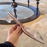 Rhinestone Pointed Toe Clear Transparent Thin Heels