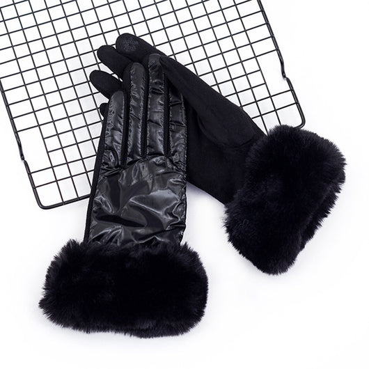 Furry Nylon Texting Driving Gloves