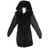 Removable Fur Hood Parka Black + Black Zips