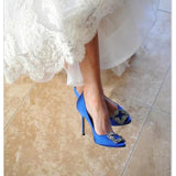 EVY Blue Satin Pumps