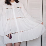 Beach Cover Up White Shirt Tunic Dress