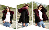 Burgundy Fur Black Parka