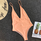 MALIBU Reversible Peach-Beige One Piece Bikini
