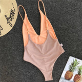 MALIBU Reversible Peach-Beige One Piece Bikini