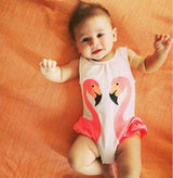 Girls Pink Flamingo Swimsuit Size 6 mo - 4 years