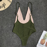 MALIBU Reversible Green Nude One Piece Bikini