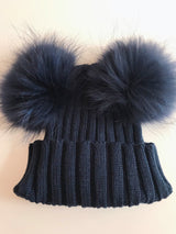 Navy Double Pomkin Hat