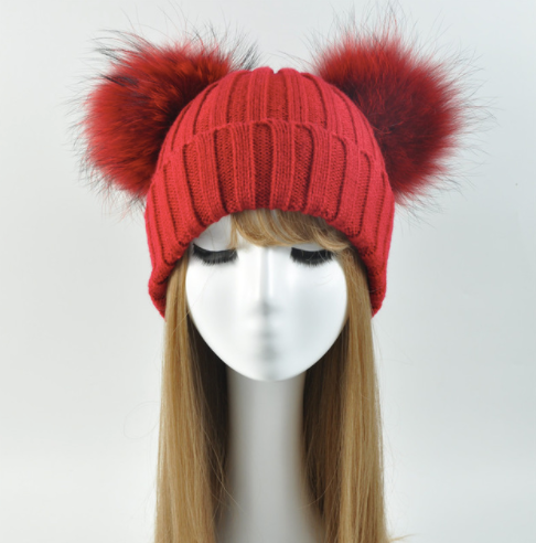 Red Double Pomkin Hat
