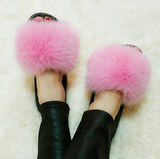 Fur Slides Slippers - Pink