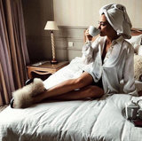 Fur Slides Slippers - Cream