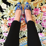 EVY Blue Satin Pumps