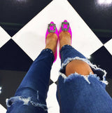EVY Hot Pink Satin Pumps