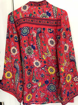 BIANCA Boho Red Blouse Shirt