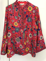 BIANCA Boho Red Blouse Shirt