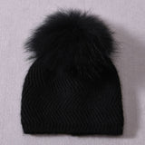 Herringbone Mini Pom Hat