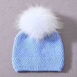Herringbone Mini Pom Hat