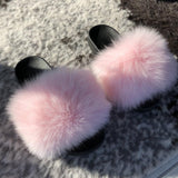 Fur Slides Slippers - Pink