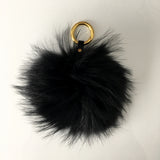 Black Fur Pom Keychain