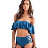 Madeline Off Shoulder Ruffle Bandeau Two Piece Bikini - 5 Colors