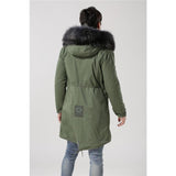 Mens Grey Fur Green Convertible Parka Men