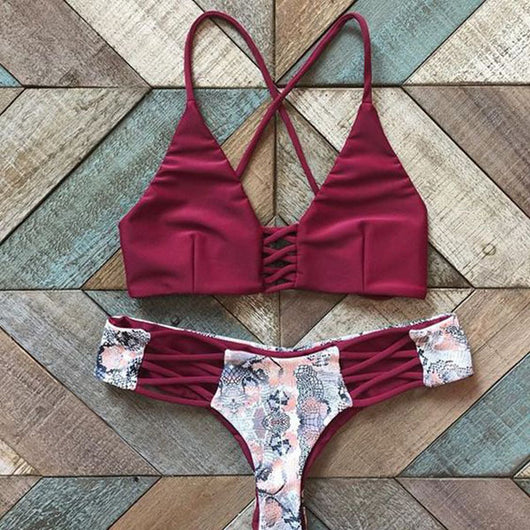 WENDY Burgundy Two Piece Bikini