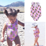 Girls Pineapple One Piece Swimsuit- Size 6mo - 4 years