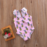 Girls Pineapple One Piece Swimsuit- Size 6mo - 4 years