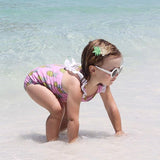 Girls Pineapple One Piece Swimsuit- Size 6mo - 4 years