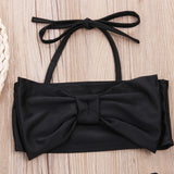 Girls Two Piece Black & White Swimsuit - 2 - 7years