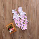 Girls Pineapple One Piece Swimsuit- Size 6mo - 4 years