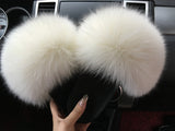 Fur Slides Slippers - Cream