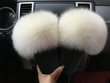 Fur Slides Slippers - Cream