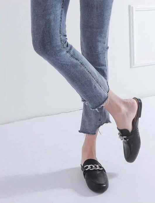 Chain Loafer Mules - 3 colors