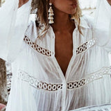 Beach Cover Up White Shirt Tunic Dress
