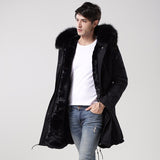 Men's Black Fur Convertible Parka