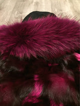 Burgundy Fur Black Parka