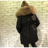 Removable Fur Hood Parka Black + Black Zips