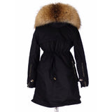 Removable Fur Hood Parka Black + Black Zips