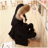 Removable Fur Hood Parka Black + Black Zips