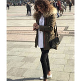 Removable Fur Hood Parka Green + Red Zips