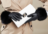 Fur Cuff Genuine Leather Gloves