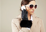 Fur Cuff Genuine Leather Gloves