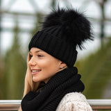 Black Double Pomkin Hat