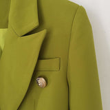 BUCKINGHAM Button Blazer - Green Women