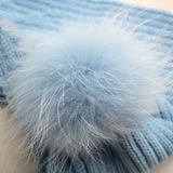 Icy Blue Pomkin Hat & Scarf Set