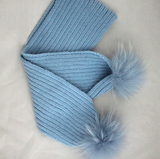 Icy Blue Pomkin Hat & Scarf Set