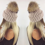 Original Beige Natural Fur Pomkin Hat