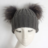 Dark Grey Pomkin Hat + Scarf Set