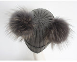 Dark Grey Double Pomkin Hat