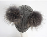 Dark Grey Pomkin Hat + Scarf Set